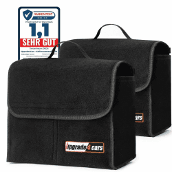 Upgrade4cars 2 x Auto Kofferraumtasche aus Filz | Kfz Kofferraum Organizer für Werkzeug & Autopflege | Kleine Filz-Tasche mit optionaler Klett Fixierung