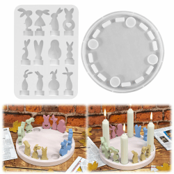 Silikonform Ostern, 3D Hase Silikonformen Gießformen Ostern, Frühling Osternhase Gipsformen zum Gießen, Osternhase Gießformen Silikon Ostern Hase Giessformen Ostern Silikon Gießform für Handwerk (A)