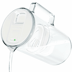 Wessper Wasserfilter Kanne mit LED-Anzeige 3l, Glas wasserkanne mit aktivkohle filter, Wassekrug mit wasserfilterkartuschen für trinkwasser BPA FREE -Weiß