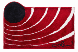 Grund COLANI Exklusiver Designer Badteppich 100% Polyacryl, ultra soft, rutschfest, ÖKO-TEX-zertifiziert, 5 Jahre Garantie, Colani 2, Badematte 80x150 cm, rot