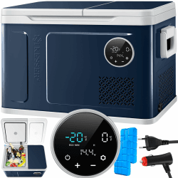 KESSER® Kompressor Kühlbox 2in1 Doppelzone Kühl- & Gefrierfach, elektrisch Gefrierbox LED-Touch-Bedienung 12/24 V 230V, Kühlschrank Kühlung bis -20 °C für Auto, Lkw, Camping