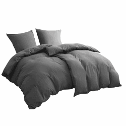 BEDSURE Bettwäsche 135x200 4teilig Anthrazit - 2 Bettbezüge 135x200 cm + 2 Kissenbezüge 80X80 cm, ÖKO-TEX Bettwäsche-Sets Grau Polyester Mikrofaser mit Reißverschluss