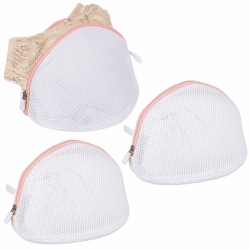 lomdung 3 Stück BH Waschbeutel, Wäschenetz BH für Waschmaschine, Wiederverwendbare Wäschesack, Unterwäsche Wäschenetz mit Reißverschluss, für Unterwäsche Socken und Baby Kleidung(18x16 CM)