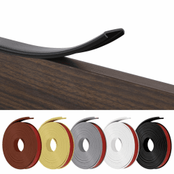 Flintronic U-Form Selbstklebend, Weichsockelleiste für Küche und Badezimmer, Möbelkantenband, Flexible TPE Faltbarer Kantenschutz für Schrankkanten, Abschlussleiste, Arbeitsplatten(Schwarz, 18mm*10m) 18mm 10m*18mm-schwarz