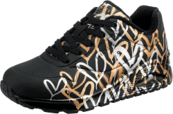 Skechers Damen UNO-metallic Love Sneakers 41 EU Schwarz