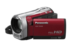 Panasonic HDC-SD66EG-R HD Camcorder (SD-Kartenslot, 25-fach optisher Zoom, 6.9 cm Display, Bildstabilisator, mini-HDMI, USB 2.0) rot