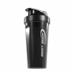 Best Body Nutrition Eiweiß Shaker schwarz – 700 ml Protein Shaker mit Sieb & Mess-Skala – auslaufsicher – spülmaschinengeeignet – BPA-frei – für klumpenfreie Proteinshakes