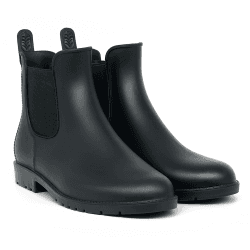 Geweo Gummistiefel Damen Chelsea Herren Wasserdicht Winddicht in Schwarz Braun Grau Rot Pink Weiß Gr. 35-43 42 EU Schwarz