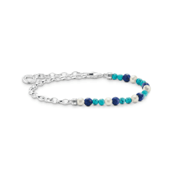 Thomas Sabo Armband mit Steinen und Perlen 925 Sterling Silber A2100 19,00 cm Blau