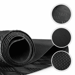 Walser Gummimatte Odin, zuschneidbare Gummimatten Boden 100x300 cm, Gummimatte Außenbereich, universal Gummi Schutzmatte für Garagen Boden, Werkstatt Boden, Outdoor, Gummimatte Meterware schwarz