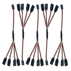 Nuofany 5pcs JR Y Stecker Servo Verlängerungskabel 3 Pin JR Stecker Splitter 1 männlich zu 4 weiblich Servo Y Verlängerung Stecker für RC Modelle Autos Flugzeug Helikopter Drohne