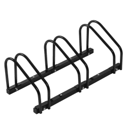 WOLTU Fahrradständer Schwarz für 3 Fahrräder Fahrradhalterung auf dem Boden Aufstellständer für Fahrradaufhängung Fahrradhalter aus Metall