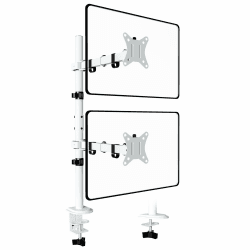 WORLDLIFT Monitor Halterung 2 Monitore Vertikale (80cm Stange) Stange höhenverstellbar für 17"-32" Zoll Bildschirme VESA 75/100 8 kg Tragfähigkeit