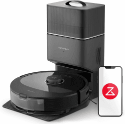 roborock Q8 Max+ Saugroboter mit Absaugstation, DuoRoller-Bürste, 5500Pa Saugkraft, 2,5L Staubbeutel, 350mL Wassertank, Wischroboter PreciSense-LiDAR-Navigation (Schwarz)