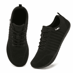 Merdoo Barfuss Schuhe Damen Herren Barfuß Sneaker Minimalistische Walkingschuhe mit Breite Zehenbox Zero-Drop Solhe Gr.37-45 39 EU Schwarz Winter