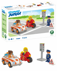 PLAYMOBIL JUNIOR | Helden des Alltags | nachhaltiges Spielzeug für Kinder ab 1 Jahr | inklusive Ärztin, Feuerwehrmann und Polizist | 71692
