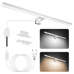 NIORSUN Spiegelleuchte Bad LED 15W 60cm, Zweifarbige Temperatur 4000K 6000K, 1500LM, IP44 Wasserdicht Badezimmer Lampe, für Wandbeleuchtung und Spiegel Beleuchtung, Spiegellampe Badezimmer