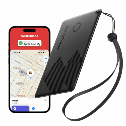 SwitchBot Geldbörsen Tracker Karte, Smart AirTag Karte kompatibel mit Apple Find My(Funktioniert Nicht mit Android), Tracker bis zu 3 Jahre Batterielaufzeit, Wasserdicht IP67