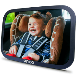 Onco 360° Baby Autospiegel - 100% Bruchsicher & Rutschfest, 2024 & 2023 Preisgekrönt, Klare & Weite Sicht, Spiegel Auto Baby Rückbank (17,5 x 24,5 cm)