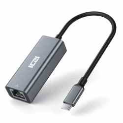 ICZI USB C Ethernet Adapter Thunderbolt 3 RJ45 LAN Netzwerkadapter Aluminium Kompatibel mit iPhone 15, MacBook Pro/Air, Galaxy S24 Ultra, Surface Book, Dell XPS.