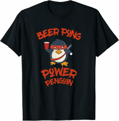 Beer Pong Bierpong tshirt Power Pinguin lustig Trinkspiel