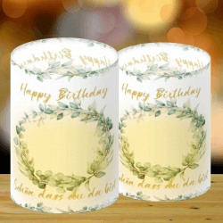 12 Windlicht Tischdeko Geburtstag Deko Universal Eukalyptus GrüN Happy Birthday Tischdeko, Mann Frau Geburtstag Geeignet FüR Teelichter Oder Kerzen Rente Deko