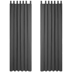 Deconovo Vorhang Blickdicht Gardinen Verdunkelungsvorhang Schlaufen Kälteschutz, 245x140 cm(HöhexBreite), Dunkelgrau, 2er Set H245 x B140 cm (2er Pack) Dunkelgrau