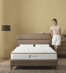 KOANTTI 140×200 cm Matratze, Taschenfederkernmatratze mit atmungsaktivem Schaumstoff und einzelnem Taschenfederkern Mittelfest Orthopädische Federkernmatratze Weiß Matratze
