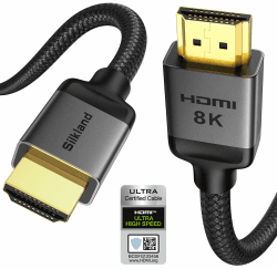 Silkland 10K 8K HDMI Kabel Kurz 50cm, Zertifiziertes HDMI® 2.1 Kabel eARC für Soundbar, PS5 HDMI Kabel 4K@120Hz/144Hz, HDR10, Dolby Atmos, DTS:X, 48Gbps für Roku TV/HDTV/Beamer/Fire TV/Laptop