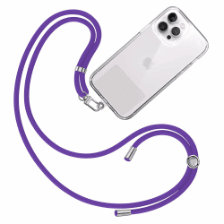 TBOC Band Handykette Schlüsselband Kette Handyschnur Zum Aufhängen Nacken Umhängen Universal für Handy mit Pad Handyband Patch Karabiner Hülle Handyhülle Lanyard Schlüsselbänder Violett