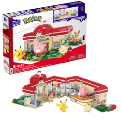 Mega Pokémon Bauset, 648 Teile, mit Pikachu, Chaneira, Evoli und Togepi, Bauspielzeug für Kinder und Erwachsene, Sammelfigur, ab 8 Jahren, HNT93