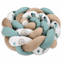 Totsy Baby Kuschelkissen Kinder Kissen Deko 200 cm - flauschig Dekokissen Kinderzimmer Kinderkissen Zierkissen geflochten Baumwolle Minky Afrika Blau