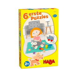 HABA Erste Puzzles Haustiere, 6 Stück, für Kinder ab 2 Jahren, Puzzeln Lernen