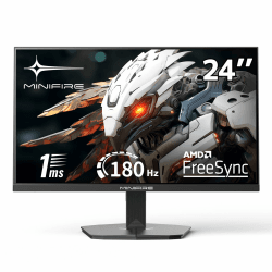 Minifire Gaming Monitor 24 Zoll, 180 Hz, 1ms, AMD FreeSync, Full HD(1920 x 1080), Rahmenlos Bildschirm, Einstellbar, 300Nits, sRGB 110%, HDMI 1.4&DP 1.2-(MFG24F4L HDMI-Kabel im Lieferumfang enthalten