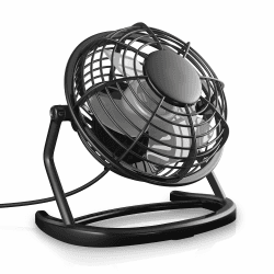 CSL - USB Ventilator - Tischventilator Fan Lüfter - optimal für den Schreibtisch inkl. An Aus Schalter - Kompatibel mit PC MAC Notebook Computer - in schwarz