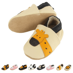 discoball Krabbelschuhe Tierisch niedlich Baby Lauflernschuhe Babyschuhe Kleinkind Babyhausschuhe für Jungen und Mädchen 0-24 Monate 18/19 EU Beige Hirsch