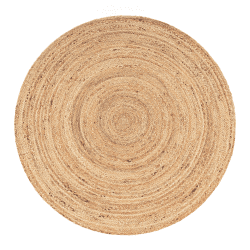 Paco Home Teppich Rund Wohnzimmer Jute Boho Ethno Muster Modern Handgefertigt Naturteppich, Grösse:80 cm Rund, Farbe:Natur 3