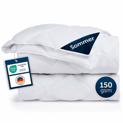 Blumtal Sommerdecke 155x220 cm - OEKO-TEX zertifizierte Sommerdecke 155x220 cm - leichte Decke Sommer 155x220 cm weich - leichte Sommerdecke 155x220 Füllmenge 150gsm - Steppbettdecke leicht/Steppdecke