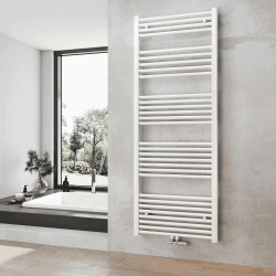 Heilmetz® Badheizkörper Weiß Handtuchtrockner Heizung 1600 x 600 mm Bad Heizkörper Handtuchheizkörper Mittelanschluss Handtuchwärmer 1600x600mm Weiß | Rundrohr