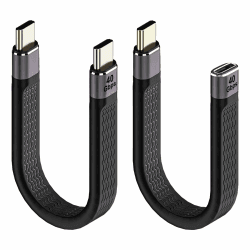 Leehitech 2Pack (0.3M+0.2M) USB4 Kabel mit Thunderbolt 4 Kabel, 40 Gbps USB C Ladekabel, 240W Type C Schnellladung USB C auf USB C Kabel für iPhone 16 15 Pro Max, MacBook Tablets
