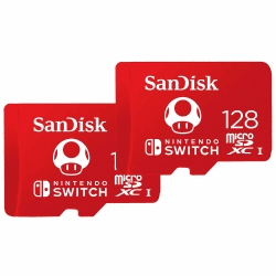 SanDisk microSDXC UHS-I Speicherkarte für Nintendo Switch 128 GB Twin-Pack (V30, U3, C10, A1, 100 MB/s Übertragung, mehr Platz für Spiele)