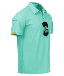 JACKETOWN Poloshirts Herren Kurzarm Atmungsaktives Schnelltrocknend Poloshirts Männer Tennis Sommer Knopfleiste T-Shirts Männer Casual Sport Shirt Basic Regular Fit Golf Polohemd M 012-turquoise Blue