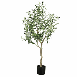 YOLEO Olivenbaum Künstlich 120cm kunstpflanze Künstliche Pflanzen groß Künstlicher Olivenbaum Kunstbaum wie echt für Wohnzimmer Schlafzimmer Büro Deco