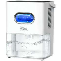 Luftentfeuchter 3200ML,Heelay Luftentfeuchter Elektrisch Entfeuchter Energiesparend,Tragbar,Ultra Leise,Auto Abschaltung,7 Farbiges Licht,Raumentfeuchter Dehumidifier für Schlafzimmer,Bad,Home