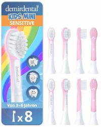 demirdental Ersatzbürsten für Kinder passend für Philips Sonicare Ersatzbürsten Kids, Compact Mini geeignet für 3-6 Jahre, entspricht HX6034 HX6038, Rosa, 8er Set
