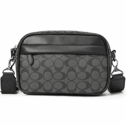 Hjkiopc Herren kleine Umhängetasche, Multi Pocket CrossBody Taschen, Messenger Umhängetasche, wasserdichte und leichte Umhängetasche für den täglichen Gebrauch bei Arbeit und Reisen. (Schwarz-1)