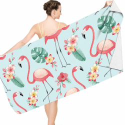 Strandtuch Flamingo, 75x150cm Strandtücher Kinder, Microfaser Badetuch Rosa, Strand Badetuch Mädchen, Beach Towel, Handtücher Schnelltrocknend für Reisen, Camping, Strandpartys