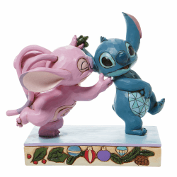 Disney Traditions Stitch & Angel With Mistletoe Figurine