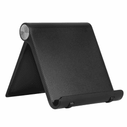PREMIUM Handyhalterung, klappbarer verstellbarer Handy Ständer für Tisch, Schreibtisch, komfortabler Handyhalter, Tabletständer, kompatibel mit iPhone, iPad, Samsung, Xiaomi, Huawei, u. vielen mehr