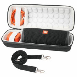 Khanka Tasche+Schulterriemen für JBL Flip 6 Flip 5 Bluetooth Box tragbarer Lautsprecher Speaker und Zubehör Etui.(case+Gurt)